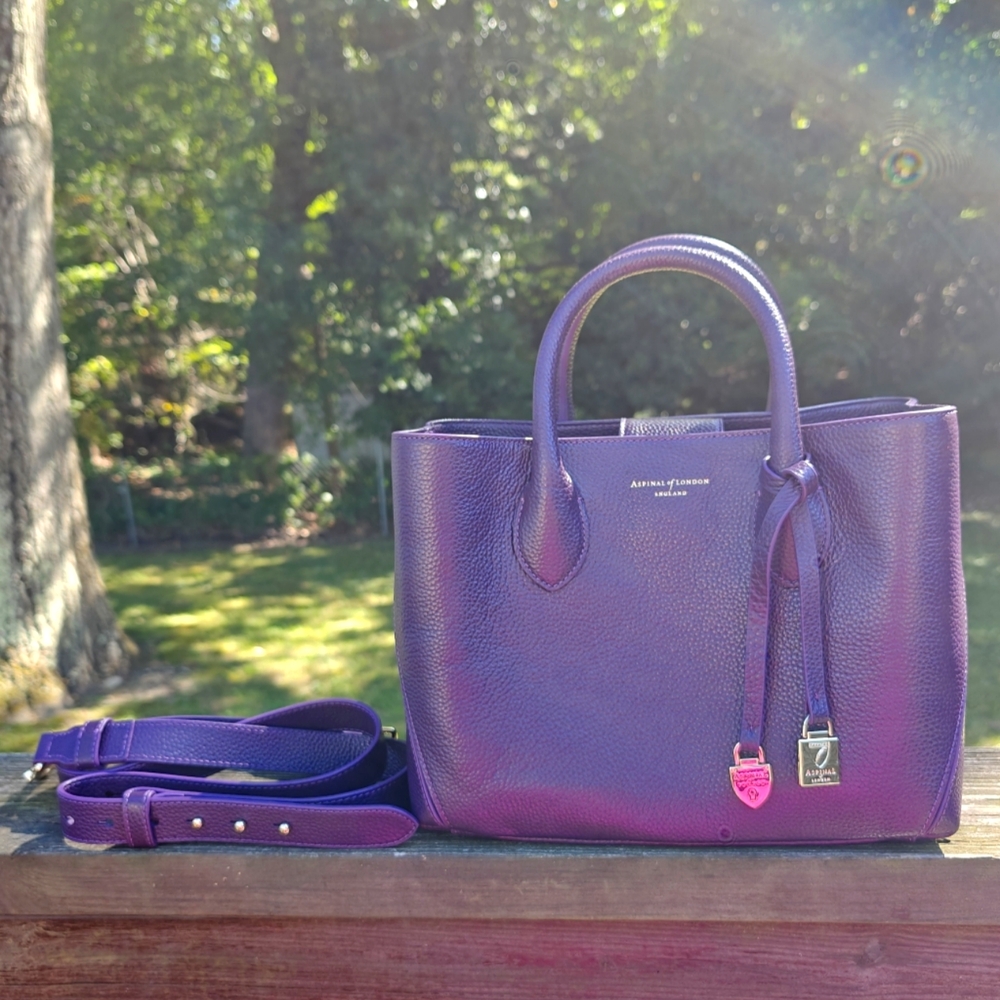 Aspinal of London Midi London Tote in Amethyst Pebble